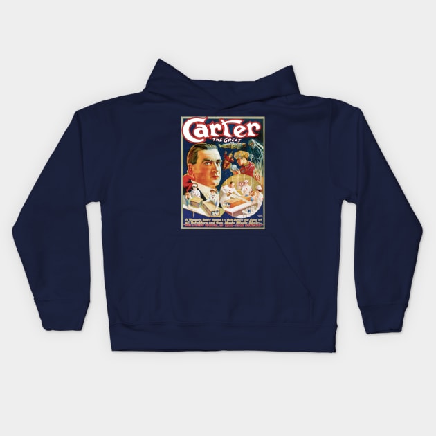 Vintage Magic Poster Art, Carter the Great Kids Hoodie by MasterpieceCafe